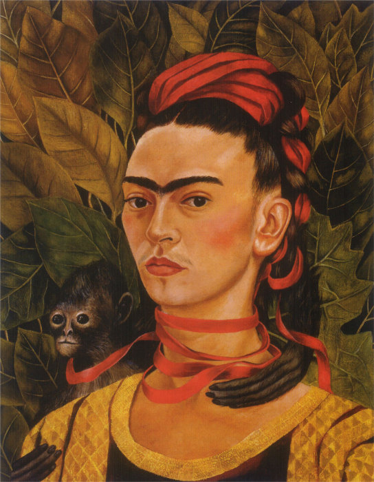 Frida Kahlo Autoritratto con scimmia 1940 - in apertura La mia nascita 1932